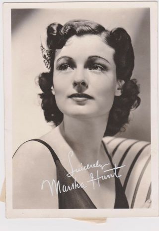 Rare 1930s Error Ruth Hussey 5x7 Promo Fan Photo Signed By Marsha Hunt