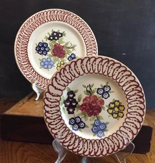 Nicholas Mosse Pottery Plate Georgian Bouquet Red Salad Plate Very Rare 5