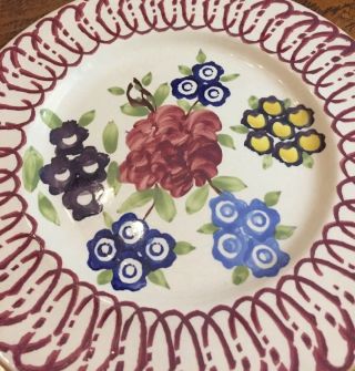 Nicholas Mosse Pottery Plate Georgian Bouquet Red Salad Plate Very Rare 8