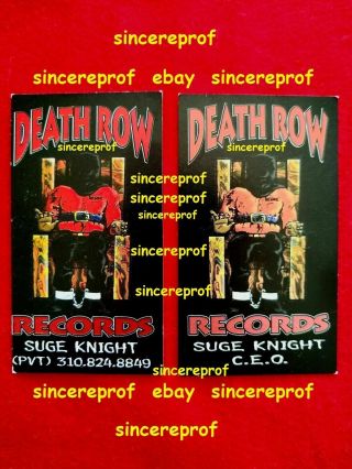 Rare Orange Shirt,  Red Suge Knight Og Business Card Death Row Records Vintage