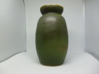 Rare Mid - Century Green 5¼ " Messer North Dakota Pottery Vase.  Signed,  Dated 