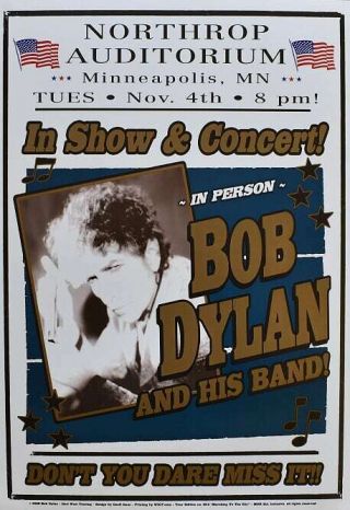 Bob Dylan Concert Poster Mn Teal 2008