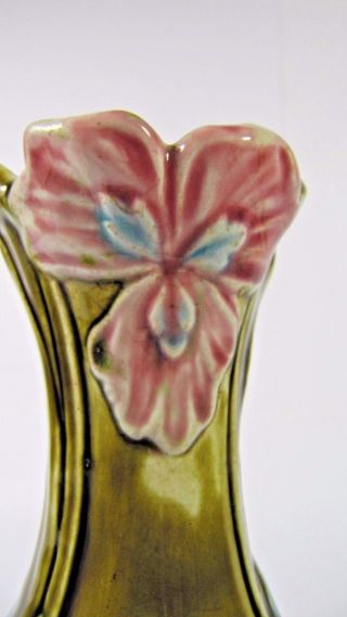 Antique Majolica Vase French Art Nouveau De Bruyn FIVES LILLE c1910 Stamped 8