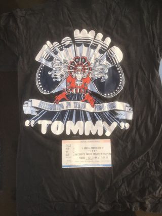 The Who Tommy Albert Hall Ticket Stub And 2 T - Shirts 1989