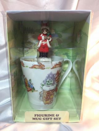 Nib Royal Doulton Bunnykins Porcelain Merry Christmas Figurine Mug And Gift Set