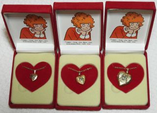 1981 Little Orphan Annie Locket Necklaces By Supreme Creations - Three Sizes