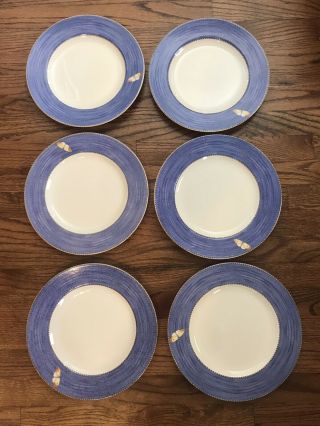 Wedgwood Sarah’s Garden Set Of 6 Blue Dinner Plates