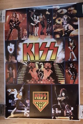 Kiss 1977 Love Gun Era Collage 24 X 36 Poster