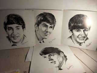 Beatles Etched Portraits 1964 Merco Enterprise Very Rare Memorabilia