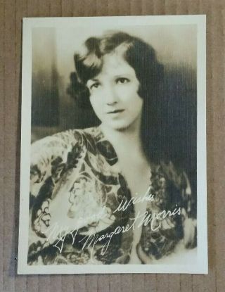 Margaret Morris (actress) Signed Promo Photo,  Vintage 1927