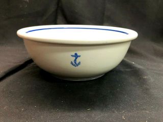 Vintage Wwii Us Navy Fouled Anchor Tepco Vitrified China Serving Bowl 9.  5 "