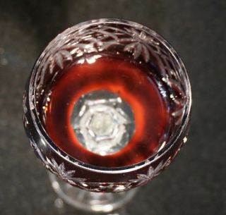 Vintage Bohemian Deep Ruby Wine Hock 5