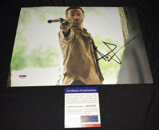 Andrew Lincoln Rick Grimes Autographed Amc The Walking Dead Signed 8x12 Psa/dna