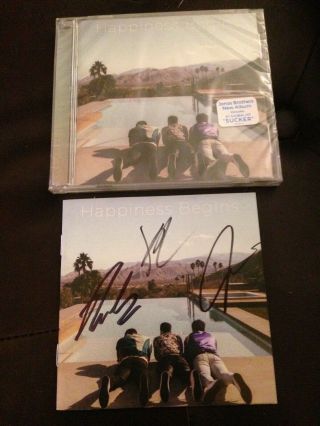 Jonas Brothers Hand Signed Happiness Begins Booklet Plus Cd