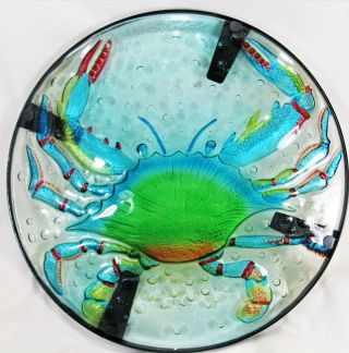 Blue Crab Fused Glass Hand Crafted Decorative Table 2