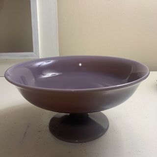 Rare Vintage Purple Milk Glass Pedestal Fruit Bowl