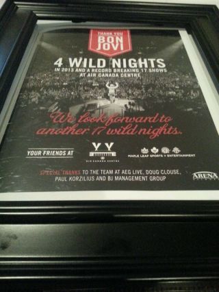 Bon Jovi Rare Air Canada Centre Concert Promo Ad Framed Printed Once