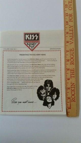Kiss Army Newsletter From The Kiss Army Package Rare