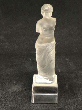 Miniature Venus De Milo Sabino Opalescent Art Glass Figurine Vintage