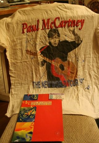 Paul Mccartney - 1993 World Order Tour - Concert Program/ticket/t - Shirt