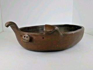 Heavy Pomaireware Clay Pig Chilean Mexican Cooking Baking Dish Actu Chile