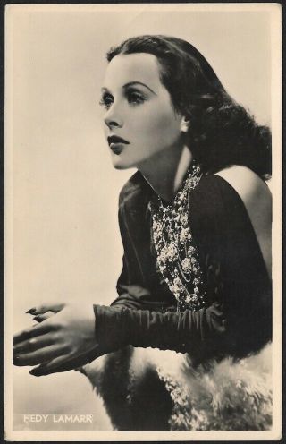 Vintage 1930s German Rppc Real Photo Postcard Silver Screen Beauty Hedy Lamarr