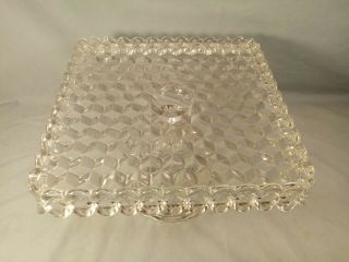 FOSTORIA AMERICAN GLASS PEDESTAL CAKE STAND WITH RUM WELL 2