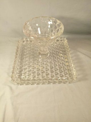 FOSTORIA AMERICAN GLASS PEDESTAL CAKE STAND WITH RUM WELL 3