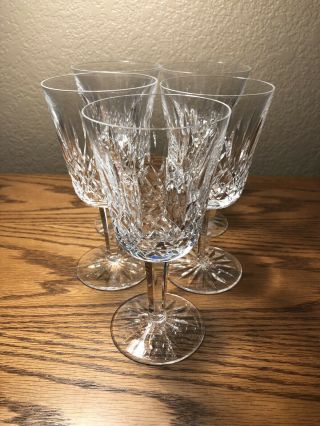 5 Waterford Crystal Lismore 5 3/4” Claret Wine Glasses