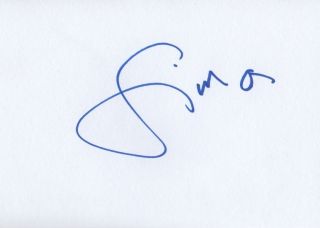 Simon Fisher Turner Composer Signed 4x6 Inch White Card Autograph