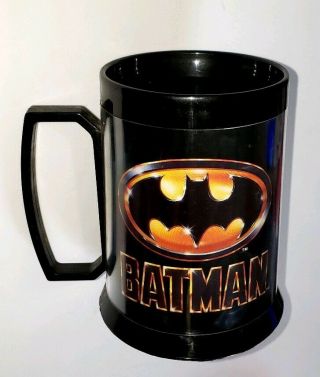 Rare 1989 Batman Movie Promo Cup - Tim Burton Michael Keaton Poster Joker Mug