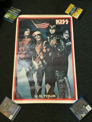 Vintage 1976 Kiss Us Tour Promo Poster Aucoin