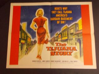The Tijuana Story - James Darren - Paul Coates 1957 Half Sheet Movie Poster