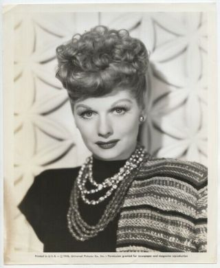 Lucille Ball 1946 Vintage Hollywood Glamour Portrait Bejwelled Beauty