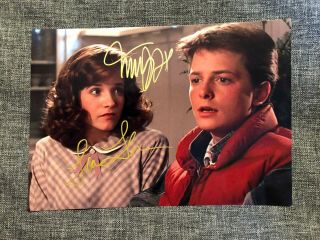 Michael J.  Fox Lea Thompson Back To The Future Autograph Signed 6x8 Photo