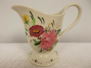 Vtg Blue Ridge Pottery China Hand Painted Floral Footed Creamer Small Pitcher