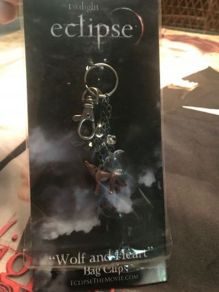 Twilight Eclipse Wolf & Heart Bag Clip In Package