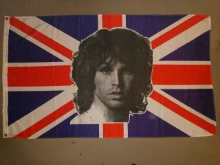The Doors Jim Morrison Posterflag Fabric 58.  5 " X 34 " British Flag Unionjack Rock