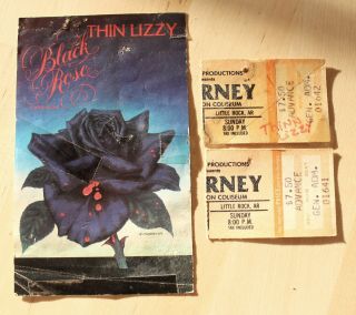 Rare Vintage 1979 Thin Lizzy Black Rose Tour Tickets & Guest Pass