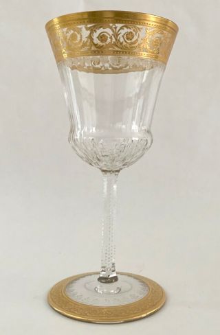 Fab Vintage Single St.  Louis Thistle Gold Crystal Red Wine Glass Great Con.