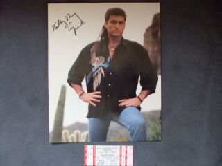 Billy Ray Cyrus Autographed Photo & 1993 Concert Ticket Stub Authentic