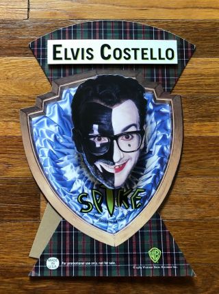 Elvis Costello Spike Rare Vintage Promo Cardboard Counter Stand - Up 
