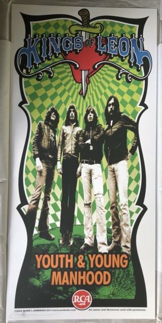 Kings Of Leon Poster Youth And Young Manhood Cd Release Rca Mark Arminski