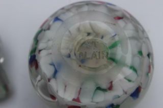 Joe St.  Clair paperweight perfume bottle,  multicolored flowers bubbles 3