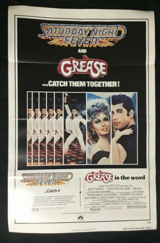 Saturday Night Fever/grease 1979 27 X 41 Movie Poster,  Theater