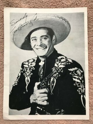 Vintage Autographed Duncan Renaldo The Cisco Kid Reprint Photo Glossy 8 X 10