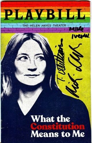What The Constitution Means To Me In - Person Cast Signed Pride Playbill