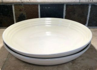 " Dune " Set Of 2 Le Creuset Large 9.  75 " Pasta Bowls Stoneware Nwt Dinnerware