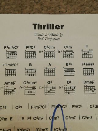 Michael jackson signed autographThriller sheet music hand signed post. 3