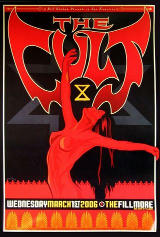 The Cult Live Concert Poster Fillmore Poster 3/1/2006 Bill Graham Presents